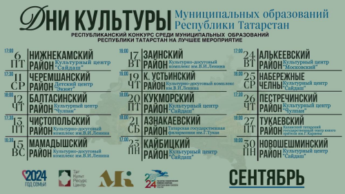 1 ноября завершается конкурс дней культуры муниципальных образований Республики Татарстан